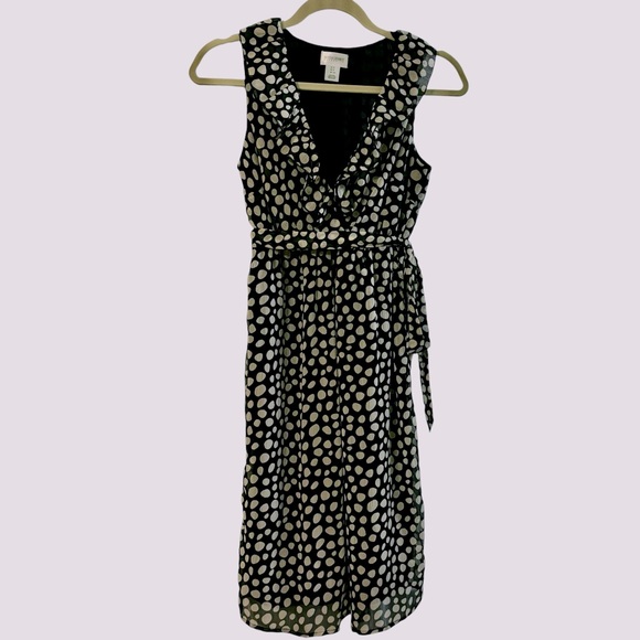 Motherhood Maternity chiffon ruffle polka dot dress size S - Picture 1 of 11